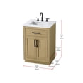 thumbnail image 2 of Elegant Kitchen and Bath Alden 24 Inch Single Bathroom Vanity In Honey Brown, 2 of 13