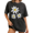 2-Black, variant on COZYMY Women's Soft Pastel Flower Graphic Vintage Washed T-Shirt Short Sleeve Loose Fit Summer Tee