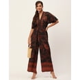 thumbnail image 2 of Moomaya Women's Printed Jumpsuit, V-Neck Sleeveless Wide Leg Loose Boho Style Jumpsuits, 2 of 9