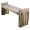 thumbnail image 4 of Strata Furniture 18x48" Traditional Wood Two Seat Block Bench in Gray, 4 of 6