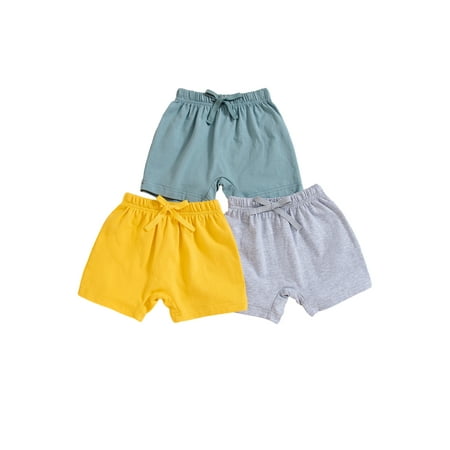 

Mioliknya Toddler Summer Shorts Pack of 3 Elastic Drawstring Casual Short Pants