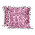 thumbnail image 1 of S4Sassy Leaves & Floral Block White Cotton Flex Tassel Sofa Cushion Case Home Decorative Square Pillow Cover Throw 2Pcs-18 x 18 Inches, 1 of 5