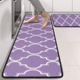 thumbnail image 2 of Kitchen Rugs Sets Of 2,Purple Geometric Quatrefoil Pattern Anti Fatigue Kitchen Mat Rugs Non Slip Washable,Decorative Kitchen Floor Mats for Kitchen,Sink,Laundry,17"x47"+17"x47", 2 of 5