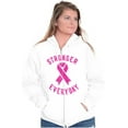 thumbnail image 4 of Breast Cancer Stronger Everyday Zip Hoodie Sweatshirt Women Brisco Brands S, 4 of 6