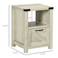 thumbnail image 6 of Farmhouse End Table, Rustic Side Cabinet with Storage, Small Side Table with Drawer, Wood Effect Top for Living Room, 6 of 9