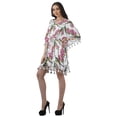 thumbnail image 3 of Moomaya Women's Short Tassel Kaftan Casual Swimwear Swimsuit Cover Up Short Beach Caftan Dress, 3 of 7