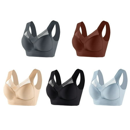 HYSYSB Sports Bras for Women bras for Women wireless Bra seamless Bra sticky Adhesive Vanity Panel Bra Yoga Crop Vest Bras Back Bras Materni Grey bralettes for Women Gray 4 3XL