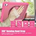 thumbnail image 6 of Allytech iPad 10th Gen Case with Screen Protector Film, iPad 10.9" 2022 Cover, Heavy Duty Protective Shockproof Rugged Kickstand Shoulder Hand Strap Drop Proof Case Cover for Apple iPad 10-Rose, 6 of 9