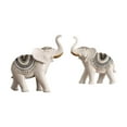 thumbnail image 3 of Good Luck Decorative Sculpture Animal Figurine Tabletop Housewarming Gifts Crafts Couple Elephants Statue for Bookcase Office Living Room White, 3 of 9