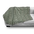 thumbnail image 2 of Abstract Soft Flannel Fleece Throw Blanket, Graphical Irregular Squares Grid Like Pattern Vintage Vibes, Cozy Plush for Indoor and Outdoor Use, 60" x 80", Reseda Green Mustard, by Ambesonne, 2 of 5