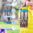 thumbnail image 3 of Kids Insulated Water Bottle - WWE Stainless Steel Travel Bottle with Straw, Double Wall Vacuum Insulated Water Bottles for Boys Girls, 3 of 7