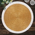 thumbnail image 2 of Beaded Placemats Set of 8 for Dining Table, Table Placemats, 14 Inches Round - Gold Ivory, 2 of 7