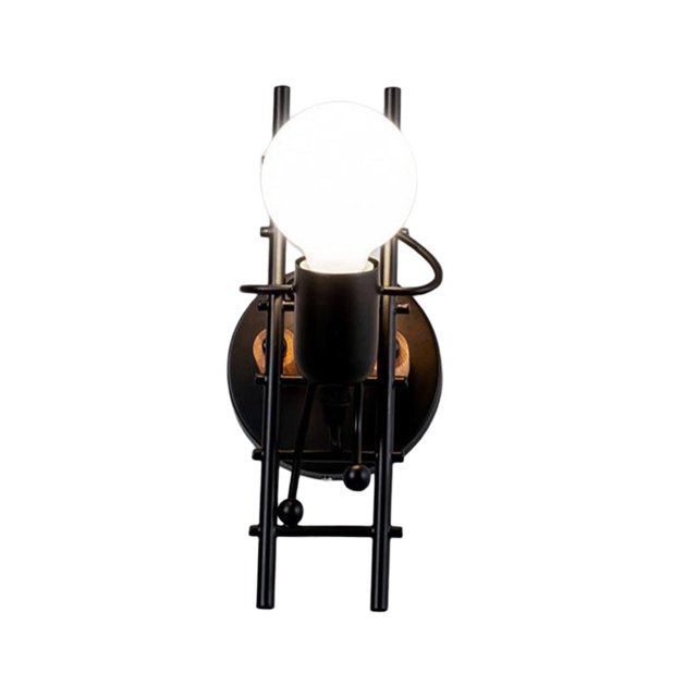 Lámpara de pared LED de estilo industrial Lámpara de pared moderna cálida negra Yuyangstore Apliques de pared Dormitorio Exterior