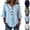 27# Light Blue, variant on Linen Blouses for Women V Neck 3/4 Sleeve Ruffle Cuff Shirts Plus Size Casual Button Down Tunic Tops 2026 White L