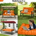thumbnail image 5 of YLLN Outdoor Swing Cushions with Backrest, Waterproof Porch Swing Cushions Replacement, 4" Thicken Bench Cushion with Ties for Backyard Patio Lawn Garden, 60*40 in, 5 of 8