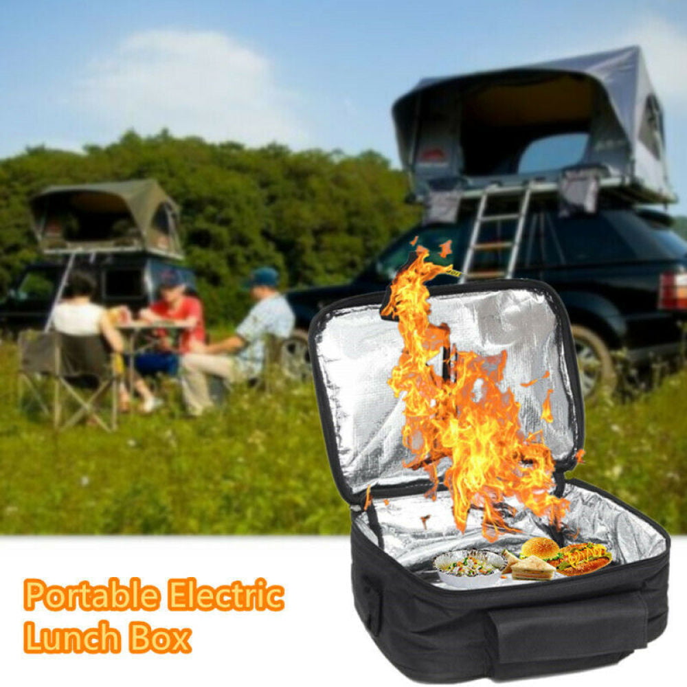 Portable Food Warmer with 12V Vehicle Plug Electric Lunch Box for Reheating  Meals in Vehicles and Trucks (Black) 