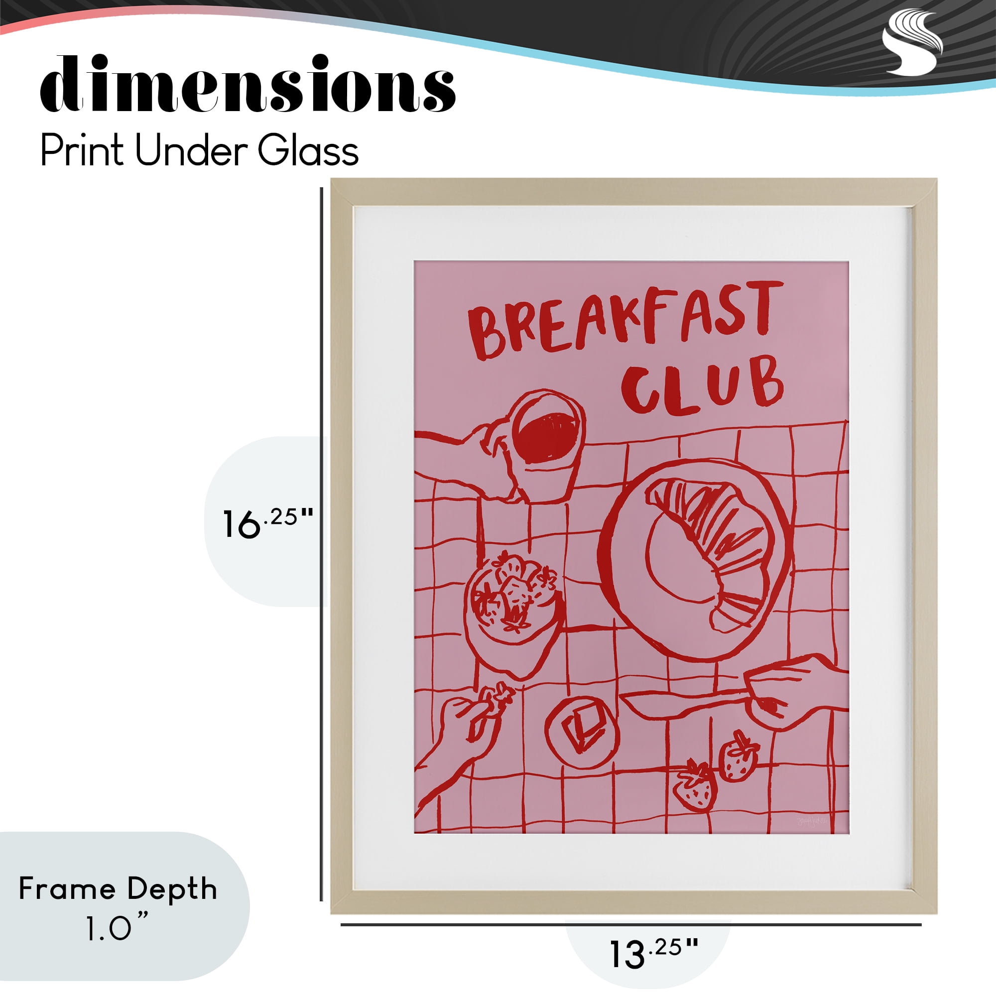 Stupell Industries Breakfast Club Doodles Birch Framed Print Under Glass, design by Jenaya Jackson