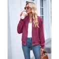 thumbnail image 4 of Womens Jacket Coat Casual Stand Collar Zip Up Fall Fashion Jackets Outfits with Pockets Wine Red XL, 4 of 8