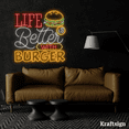thumbnail image 4 of Craftnamesign Life Better Burger Neon Sign, Burger Fast Food Shop Decor, 4 of 4