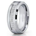 thumbnail image 4 of Men's Tungsten Wedding Band - Silver Tungsten Ring - 8mm - Tungsten Ring (10.5), 4 of 4