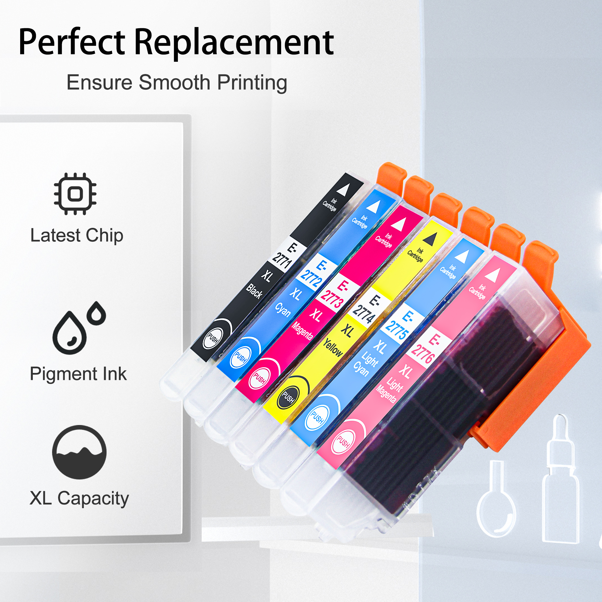277xl Ink Cartridge Replacement for Expression XP750 760 XP850 860 XP950 960 970 Printer(6 Pack)