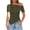 Army Green, variant on Women's Off Shoulder Blouse Short Sleeve Tops Ruched Side Asymmetrical Hem Casual Basic Tee Army Green S