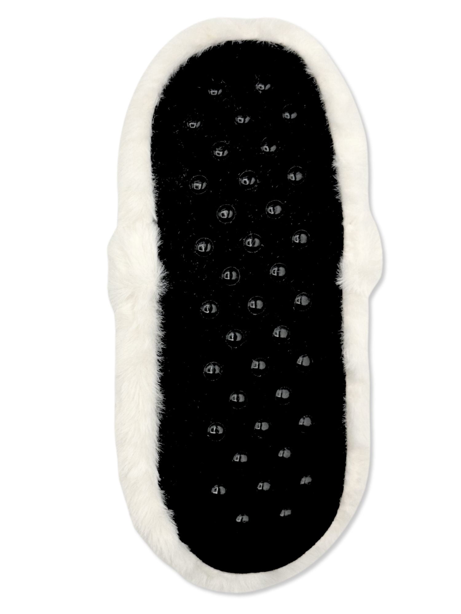 Fuzzy Babba Women's Faux Fur Oversized Bow Mary Jane Slipper Socks, 1-Pack, Shoe Sizes 7-9.5