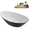 thumbnail image 2 of 71" Streamline NB6980BGM Soaking Glossy Black Freestanding Tub and Tray With Internal Drain in Brushed GunMetal, 2 of 7