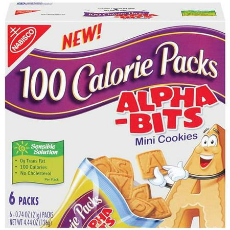 Nabisco 100 Calorie Packs: Alpha-Bits Mini Cookies 6 Ct Cookie Crisps, 4.44 oz