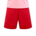 thumbnail image 3 of CYRBOKO Boys Soccer Jersey Sets, Short Sleeve Summer Breathable Elastic Waist Athletic Outfit Sets Pink Size 8-9 T, 3 of 5