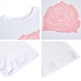 thumbnail image 3 of Langwyqu Summer Rose Printed Women Short Sleeve Crewneck Graphic T-Shirt, 3 of 5