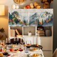thumbnail image 7 of Fall Forest Valances for Windows, 54 x 18in, Watercolor Mountain Fog Vintage Linen Rod Pocket Kitchen Valance Curtain Light Filtering Window Treatments for Living Room Bedroom, 1 Panel, 7 of 7