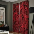 thumbnail image 3 of Red Rose Flower Window Treatments Curtains Valance Room Curtains Window Outdoor Indoor Kids Window Curtain Pan, 3 of 5