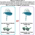 thumbnail image 2 of Toddler Sun Hats with Neck Flap Infant Baby Boys Girls Swim Hat with Sunglasses Kids UPF 50+ Beach Caps, 2 of 8