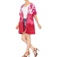 thumbnail image 2 of HAPPY BAY Women's Viscose Summer Beach Front Open Cover ups Beachwear Duster Kimono Cardigan for Women L-XL Raspberry, Tie Dye, 2 of 6