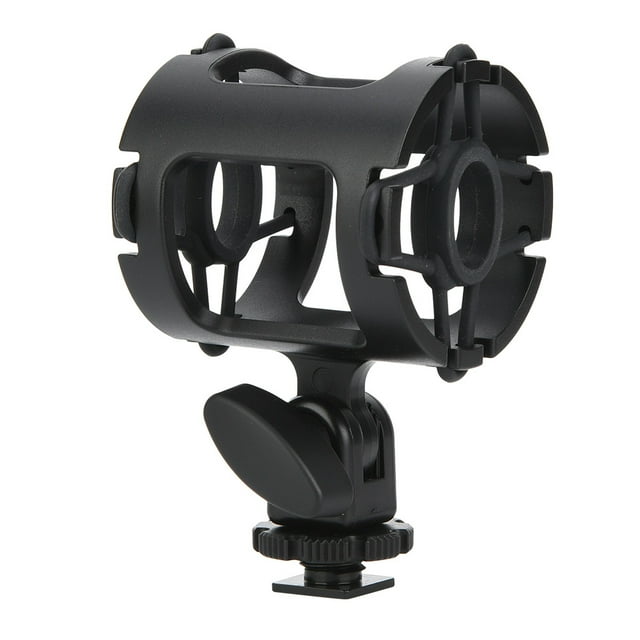 Soporte universal de plástico para micrófono con zapata fría, abrazadera a prueba de golpes para zapatas de cámara, orificio para tornillo de 3/8 de pulgada