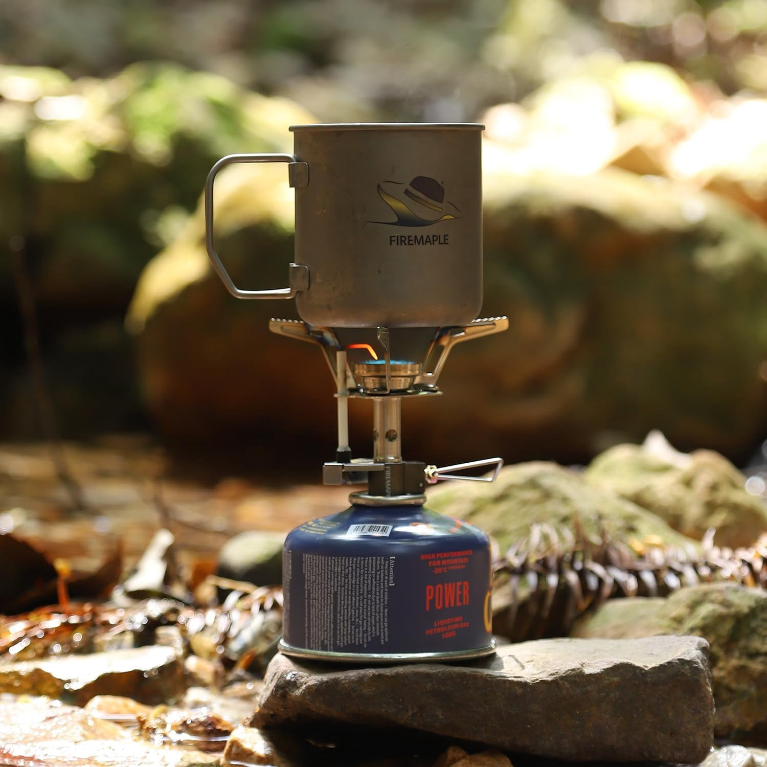 Torch Gas Stove – Ultralight Backpacking Camping Stove, Built-in Piezo Ignition, Stainless Steel & Aluminum Alloy, Compact & Portable, Ideal for Hiking & Outdoor Cooking
