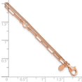 thumbnail image 5 of Sterling Silver Rose Gold-plated CZ 2 Strand 6.75in w/1in ext. Bracelet, 5 of 6
