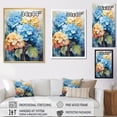 thumbnail image 4 of Designart "Blue And Yellow Hydrangea Harmony" Hydrangea Floater Framed Wall Decor, 4 of 5