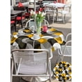 thumbnail image 5 of Outdoor Tablecloth with Umbrella Hole for Patio/Picnic/Party/Camping, Yellow Grey Abstract Waterproof Table Cloth Round Cover Washable, Modern Geometric Ombre Artwork (Dia 60"), 5 of 8
