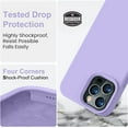 thumbnail image 4 of Compatible with iPhone 14 Pro Case, [Upgraded Thickened Liquid Silicone] [Soft Anti-Scratch Microfiber Lining] Shockproof Full Body Protective Case for iPhone 14 Pro 6.1 inch - Light Purple, 4 of 13