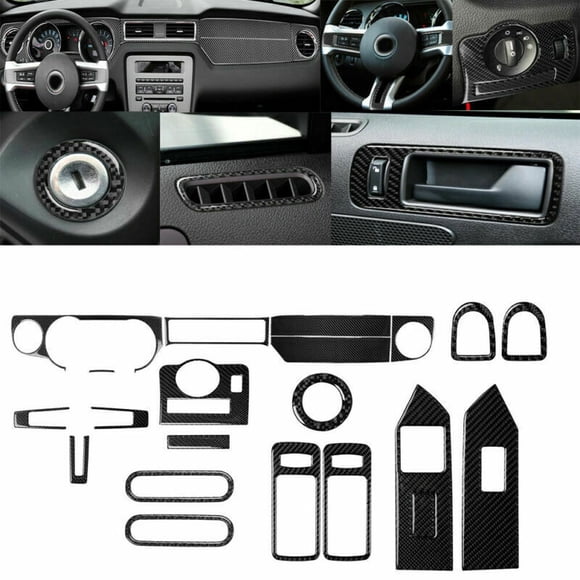 21X Carbon Fiber Full Set Interior Decor Cover Trim for Ford for Mustang 2009-2013