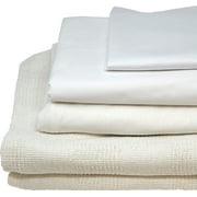 Careoutfit All in One Hospital Bed in a Bag, Top Sheet, Bottom Sheet, Pillow Case and Blanket, White Premium