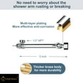 Bright Showers Brass Shower Arm Extender, Easy Install, Fixed Shower