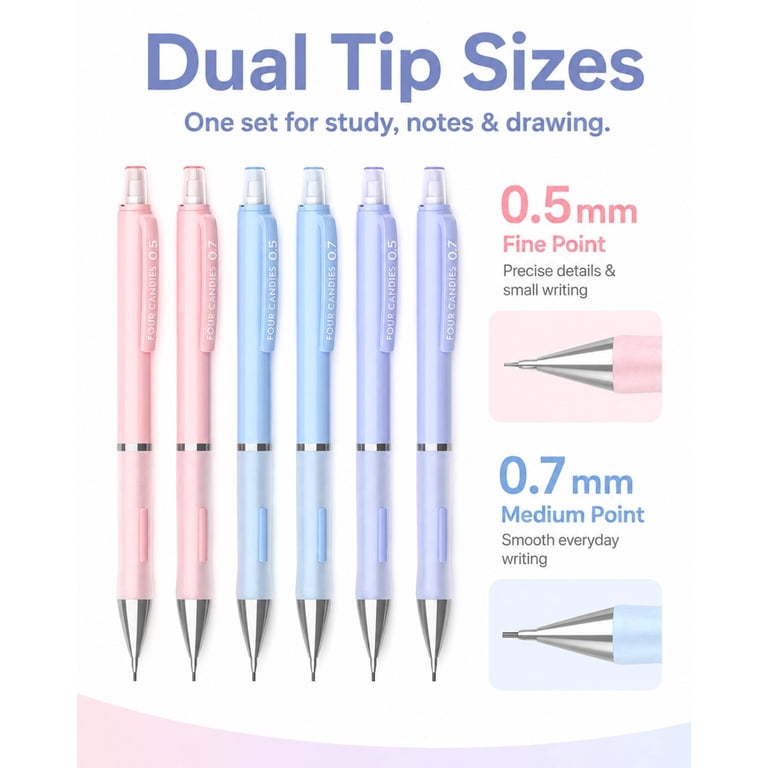 Four Candies Mechanical Pencil Set, 6-Pack With Refills photo 2