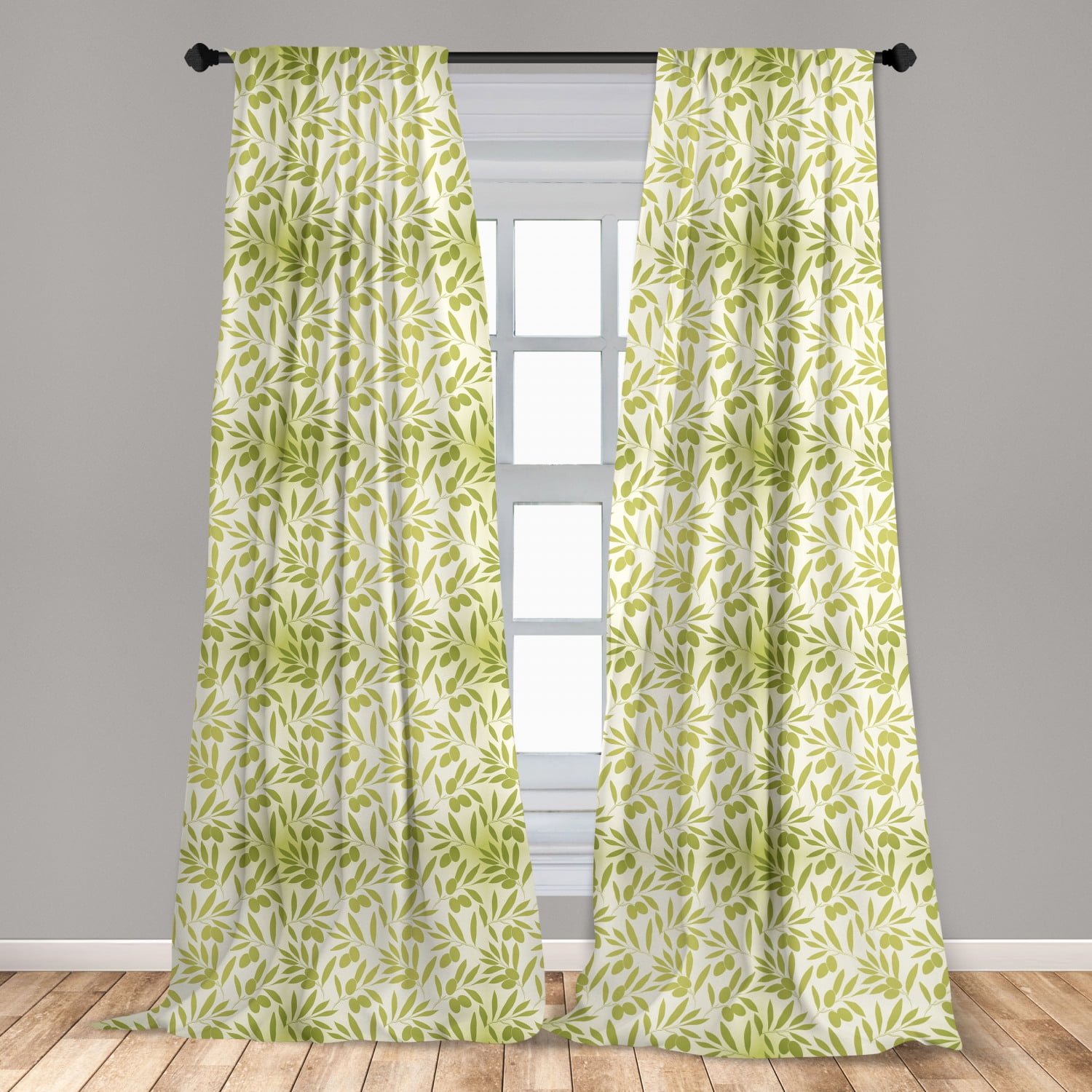 Kitchen Curtains Tea Time Cups Flowers Window Drapes 2 Panel Set 108x63 Inches 