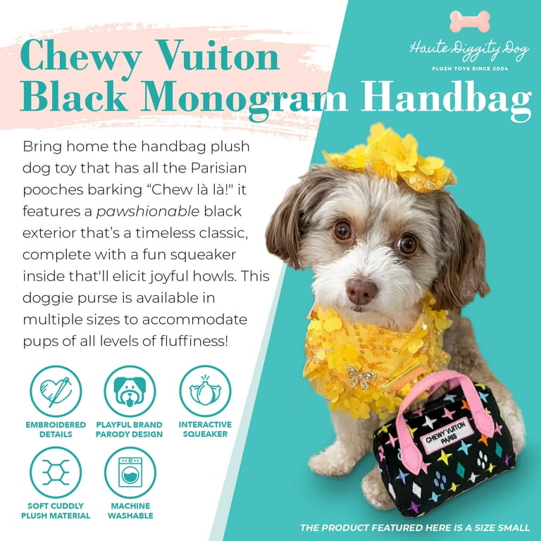HAUTE DIGGITY DOG Black Monogram Chewy Vuiton Handbag Dog Toy