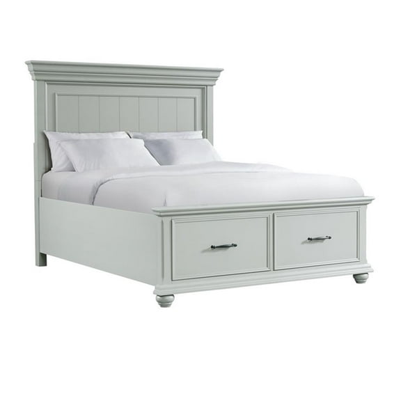 Picket House Furnishings Brooks Queen Platform Storage Bed in Gray