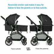Costway Foldable Baby Stroller 2 in 1 Newborn Infant Travel Buggy Pushchair 22 lbs Black