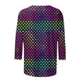 thumbnail image 5 of Penkiiy T-Shirt de la Saint-Valentin pour Femmes Manches 3/4 Col Rond Mignon Cœurs Graphiques T-Shirts Mode Décontractée Blouse 5TG Multicolore, 5 of 5